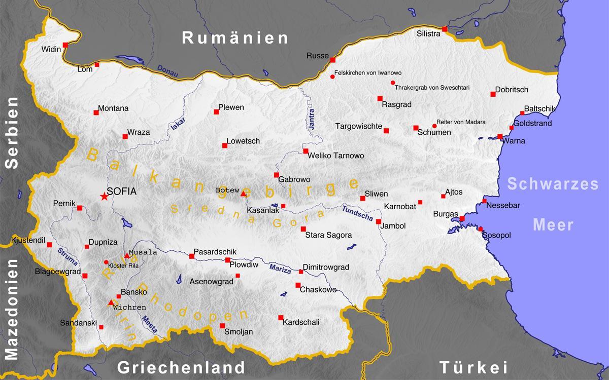 Bulgaria byer kart