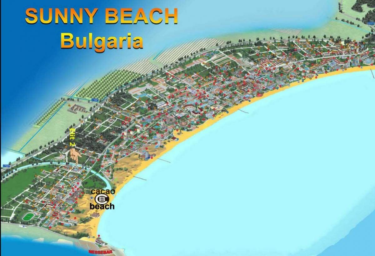 kart over cacao beach, Bulgaria