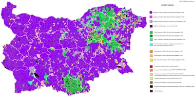 Kart over Bulgaria etnisk