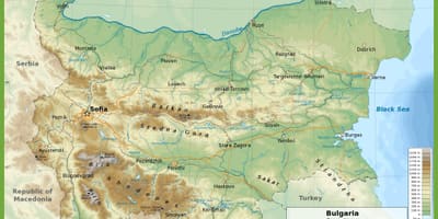 Bulgaria topografisk kart