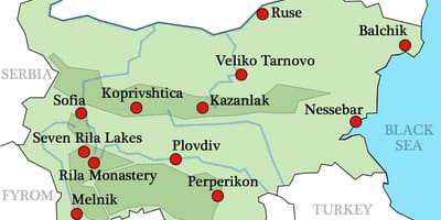 Kart av bulgarsk klostre