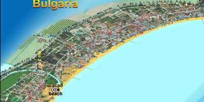 Kart over cacao beach, Bulgaria