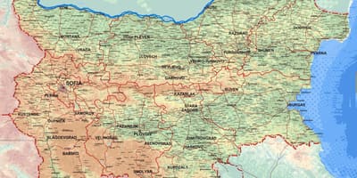 Kart av detaljerte kart over Bulgaria