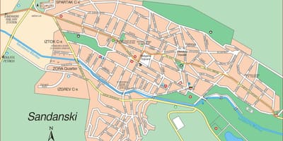 Kart over sandanski Bulgaria