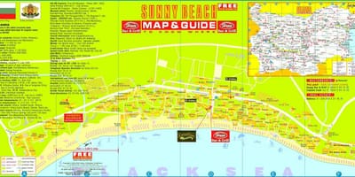 Turist kart over sunny beach, Bulgaria